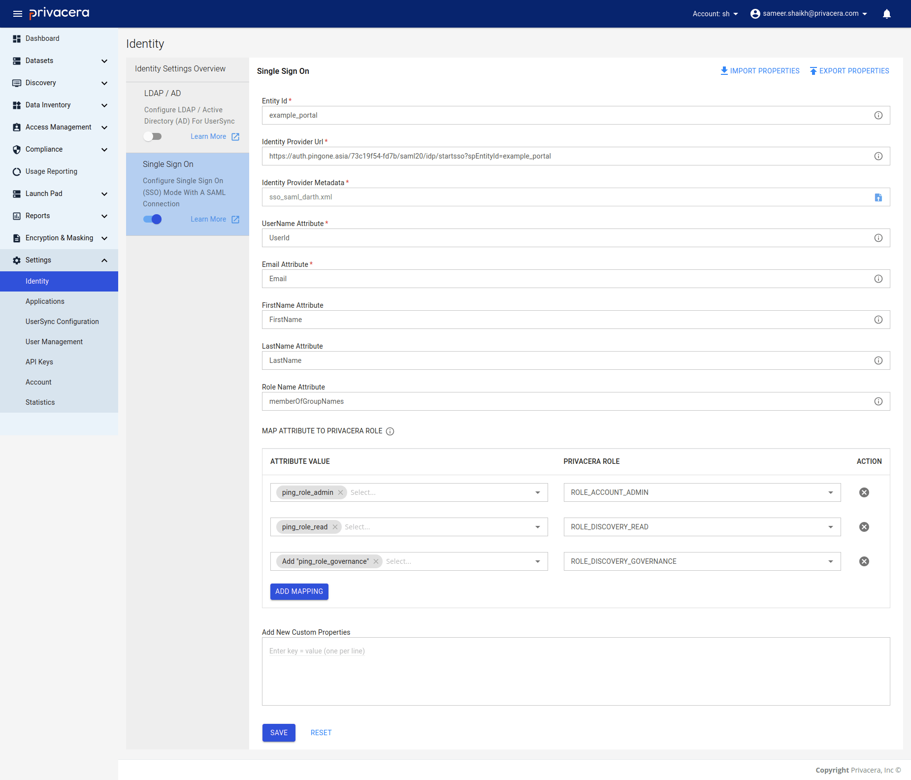 Ping Identity Application